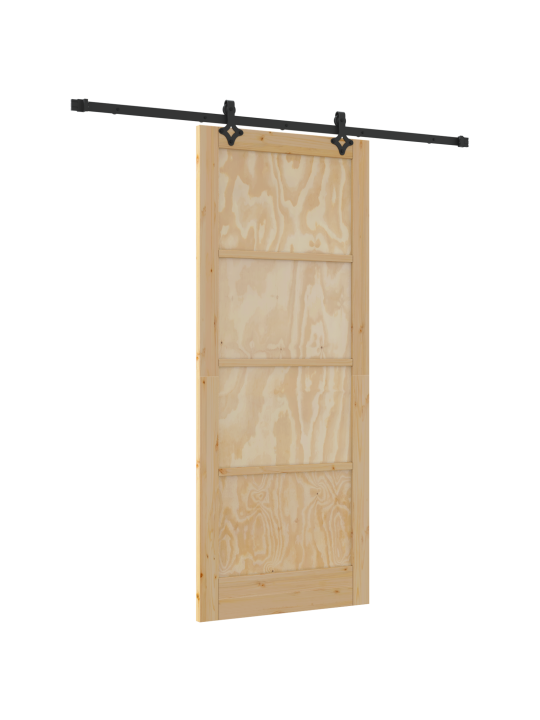 Posuvné dveře s hardwarem 86x211 cm z masivního borového dřeva, interiérové dveře 'orkdal'86x211x4 cm z borového dřeva
