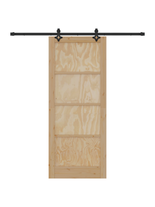 Posuvné dveře s hardwarem 86x211 cm z masivního borového dřeva, interiérové dveře 'orkdal'86x211x4 cm z borového dřeva