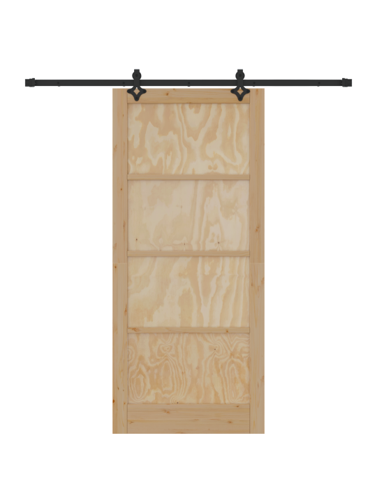 Posuvné dveře s posuvným mechanismem 93x211 cm masivní dřevo borovice, vnitřní dveře "orkdal" 93x211x4 cm masivní dřevo borovice