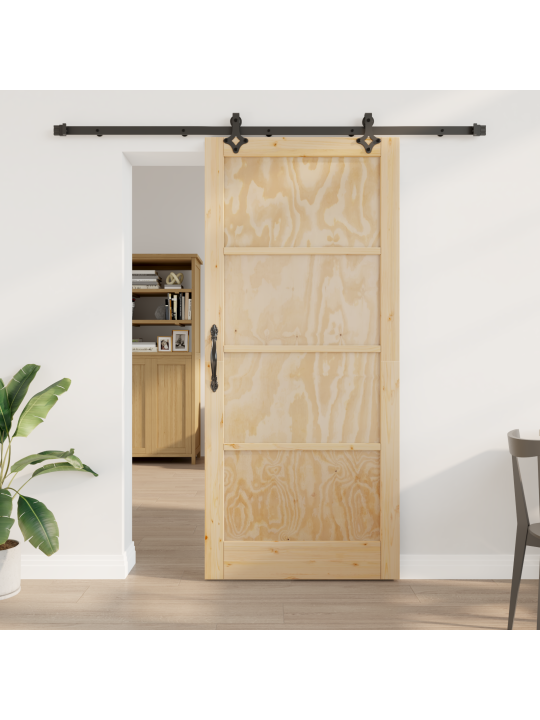 Posuvné dveře s posuvným mechanismem 93x211 cm masivní dřevo borovice, vnitřní dveře "orkdal" 93x211x4 cm masivní dřevo borovice