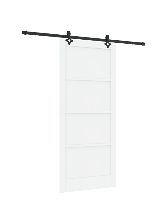 Posuvné dveře se sadou hardware bílá 93x211 cm masivní dřevo borovice, interiérové dveře 'orkdal'bílá 93x211x4 cm masivní dřevo borovice