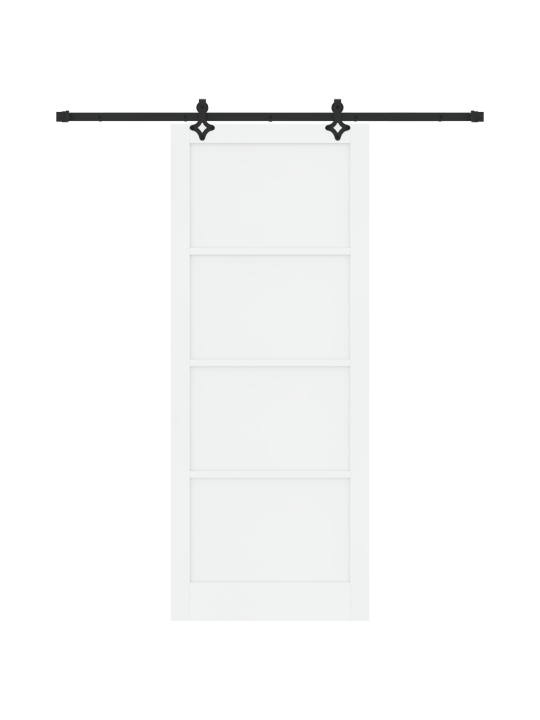 Posuvné dveře s hardwarem bílá 93x232 cm masivní dřevo borovice, interiérové dveře 'orkdal'bílá 93x232x4 cm masivní dřevo borovice