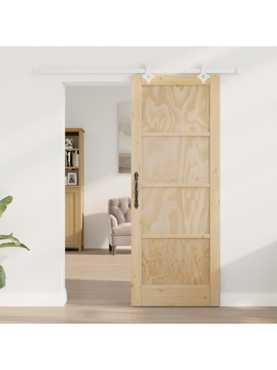 Dveře s hardwarem sada 78x202 cm masivní borové dřevo, vnitřní dveře 'orkdal'78x202x4 cm masivní dřevo z borovice
