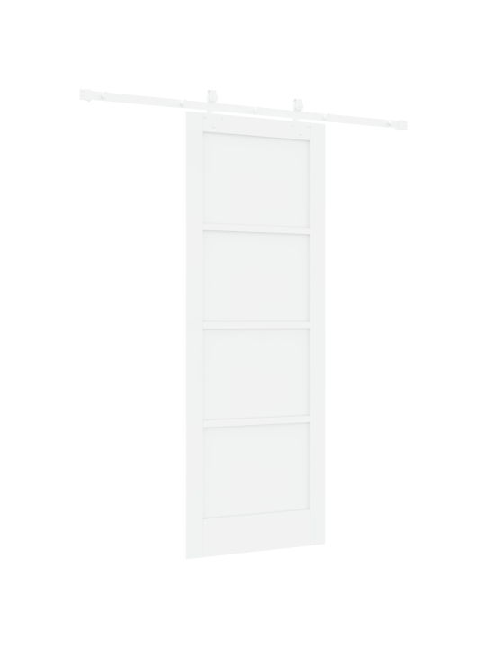 Posuvné dveře se sadou hardwaru bílé 78x211 cm z masivního borového dřeva, interiérové dveře 'orkdal'bílé 78x211x4 cm z masivního borového dřeva