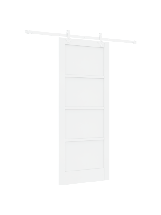 Posuvné dveře se sadou hardwaru bílá 83x202 cm masivní dřevo borovice, interiérové dveře 'orkdal'bílá 83x202x4 cm masivní dřevo borovice