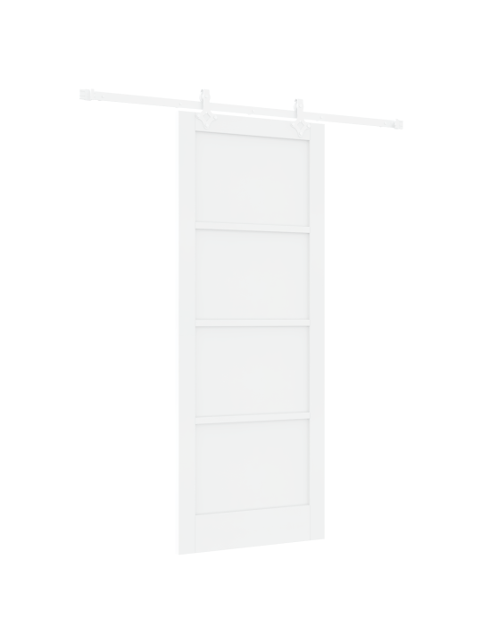 Posuvné dveře s kovaním bílá 83x211 cm pevné borové dřevo, vnitřní dveře "orkdal" bílá 83x211x4 cm pevné borové dřevo