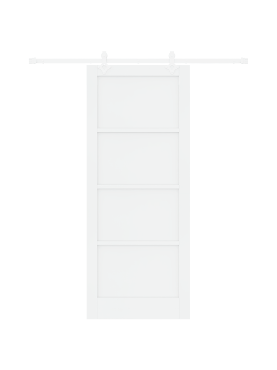 Posuvné dveře se sadou hardware bílá 86x211 cm z pevného borovicového dřeva, vnitřní dveře 'orkdal'bílá 86x211x4 cm z pevného borovicového dřeva