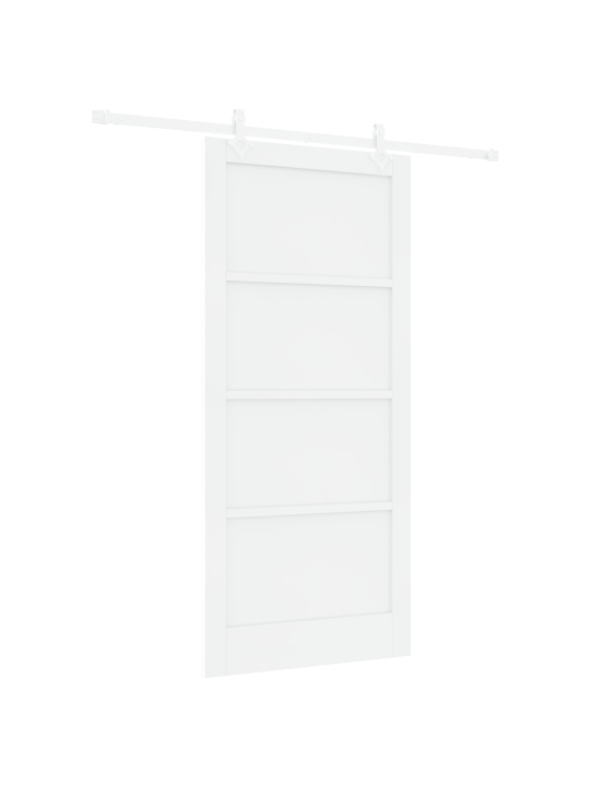 Posuvné dveře s hardwarem bílá 93x202 cm masivní dřevo borové, interiérové dveře “orkdal” bílá 93x202x4 cm masivní dřevo borové