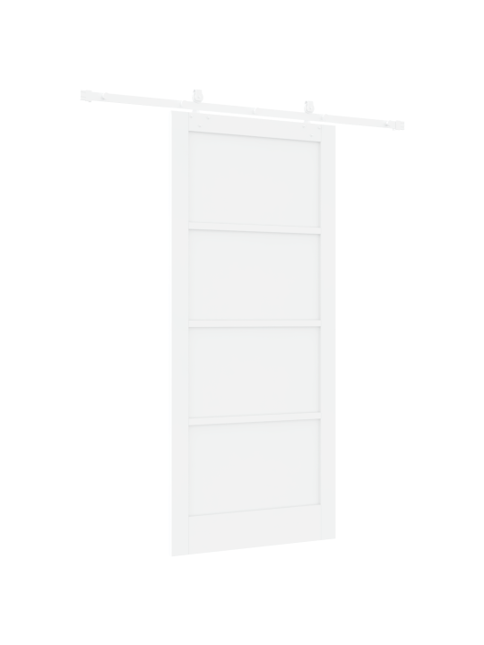 Posuvné dveře s hardwarovou sadou bílá 93x211 cm masivní dřevo borové, interiérové dveře 'orkdal'bílá 93x211x4 cm masivní dřevo borové
