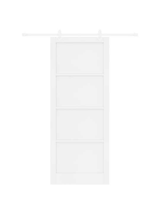 Posuvné dveře se sadou příslušenství bílé 93x232 cm masivní dřevo borové, interiérové dveře 'orkdal'bílé 93x232x4 cm masivní dřevo borové