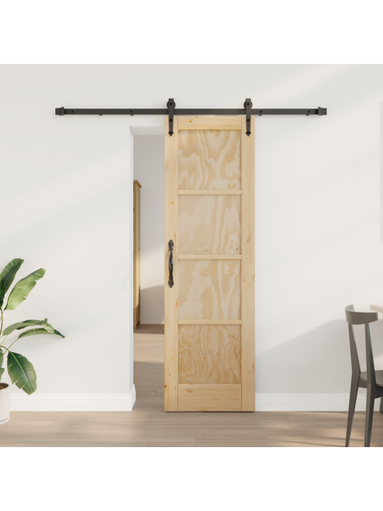 Posuvné dveře s hardwarovou sadou 61x198.5 cm masivní borové dřevo
