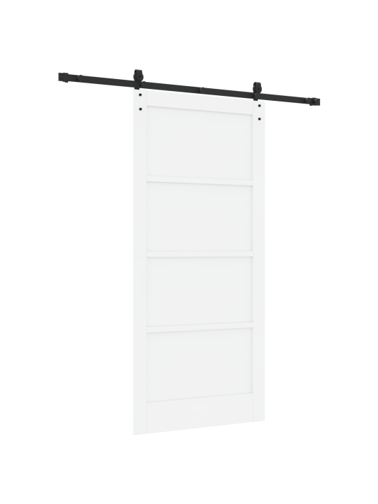 Posuvné dveře s kováním bílá 93x202 cm masivní dřevo borovice, interiérové dveře “orkdal” bílá 93x202x4 cm masivní dřevo borovice