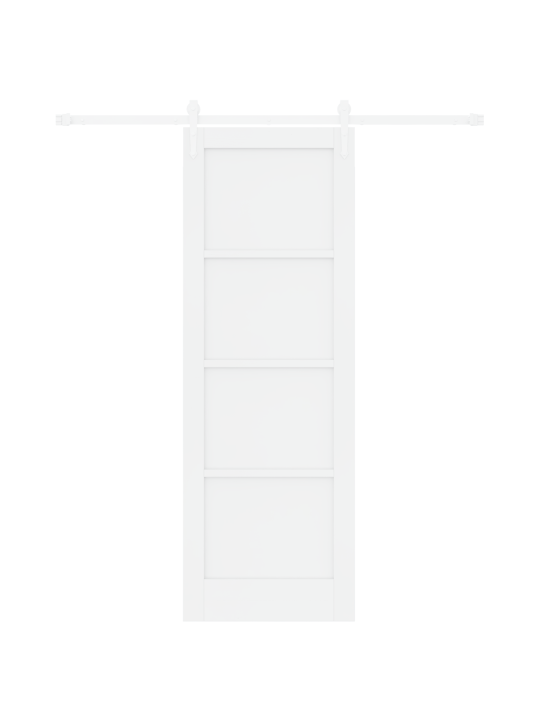 Posuvný dveře se sadou kování bílá 73,5x211 cm z masivního borovicového dřeva, interiérové dveře 'orkdal'bílá 73,5x211x4 cm z masivního borovicového dřeva