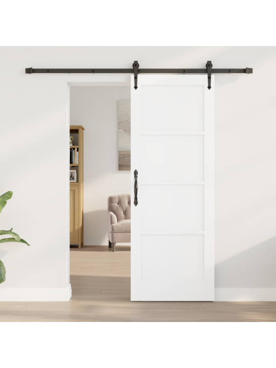 Posuvný dveře se sadou hardware bílá 73.5x198.5 cm masivní dřevo borovice, interiérový dveře 'orkdal'bílá 73.5x198.5 cm masivní dřevo borovice