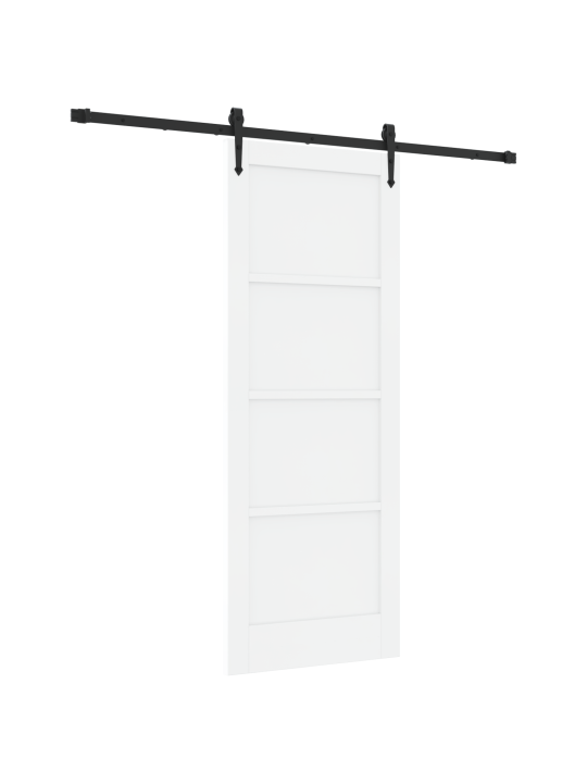 Posuvné dveře s hardwarem sada bílá 78x202 cm masivní dřevo borovice, interiérové dveře 'orkdal'bílá 78x202x4 cm masivní dřevo borovice