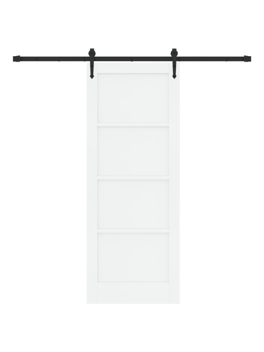 Posuvné dveře s hardwarem sada bílá 78x202 cm masivní dřevo borovice, interiérové dveře 'orkdal'bílá 78x202x4 cm masivní dřevo borovice