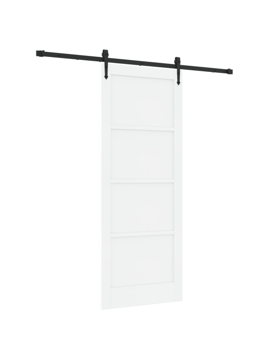 Posuvné dveře se sadou hardwaru bílá 83x211 cm z masivního borovicového dřeva, vnitřní dveře "orkdal" bílá 83x211x4 cm z masivního borovicového dřeva