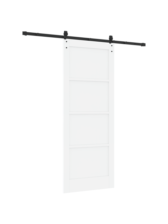 Posuvné dveře se sadou hardwaru bílá 83x211 cm z masivního borovicového dřeva, vnitřní dveře "orkdal" bílá 83x211x4 cm z masivního borovicového dřeva