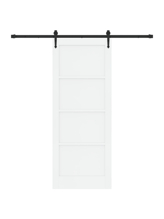 Posuvné dveře se sadou hardwaru bílá 83x211 cm z masivního borovicového dřeva, vnitřní dveře "orkdal" bílá 83x211x4 cm z masivního borovicového dřeva