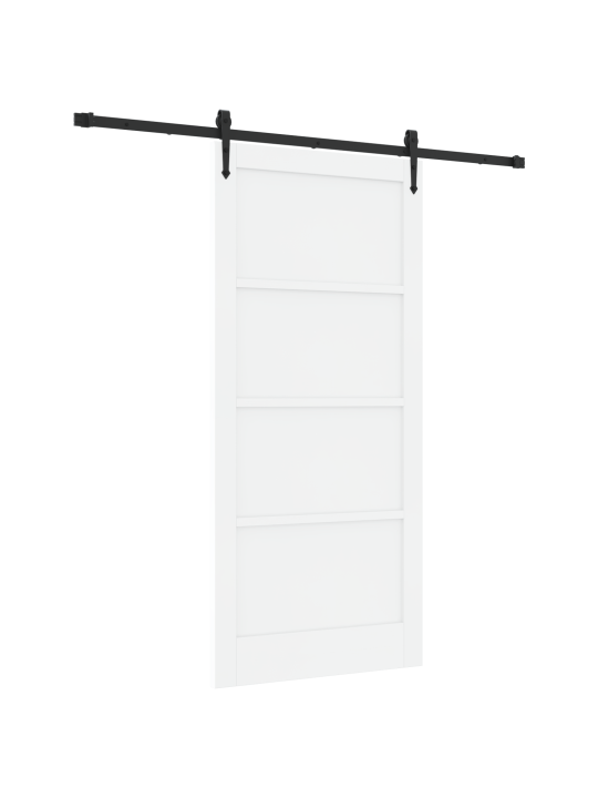 Posuvné dveře se sadou hardwaru bílá 93x202 cm pevné dřevo borovice, vnitřní dveře 'orkdal'bílá 93x202x4 cm pevné dřevo borovice