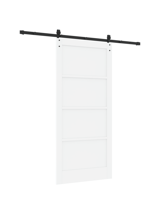 Posuvné dveře se sadou hardwaru bílá 93x202 cm pevné dřevo borovice, vnitřní dveře 'orkdal'bílá 93x202x4 cm pevné dřevo borovice
