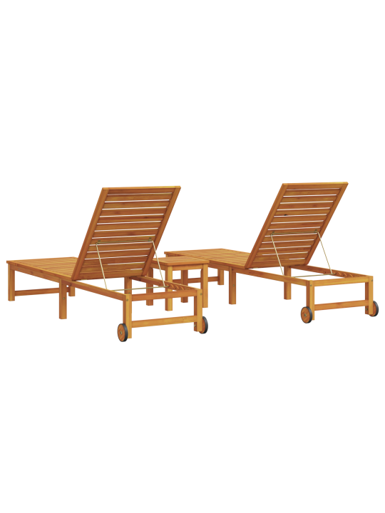 Sluneční lehátko se stolkem solid wood acacia