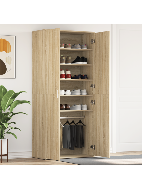 Skříň na boty z dubu sonoma 80x39x180 cm inženýrské dřevo