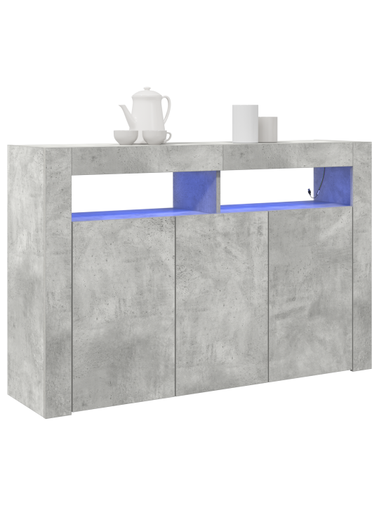 Komoda betonově šedá dřevěný materiál 116 x 30 x 75 cm