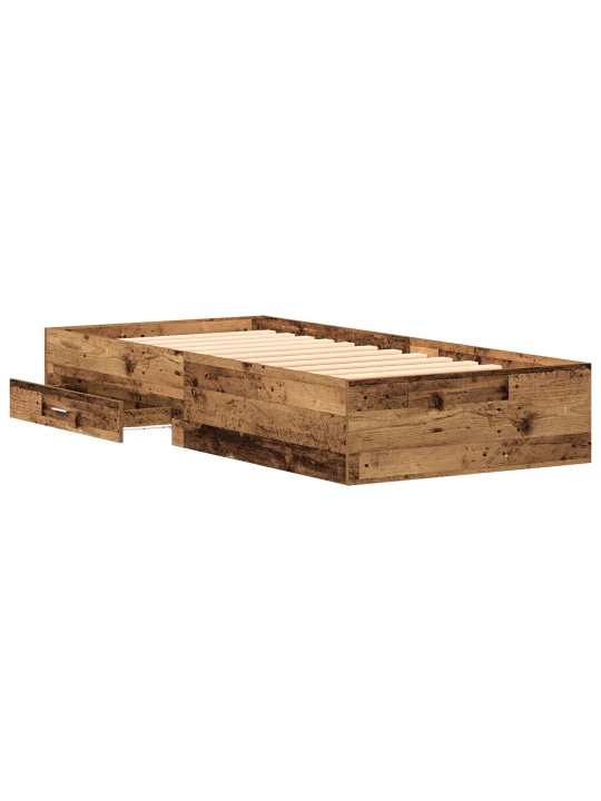 Rám postele staré dřevo 100x200 cm umělé dřevo