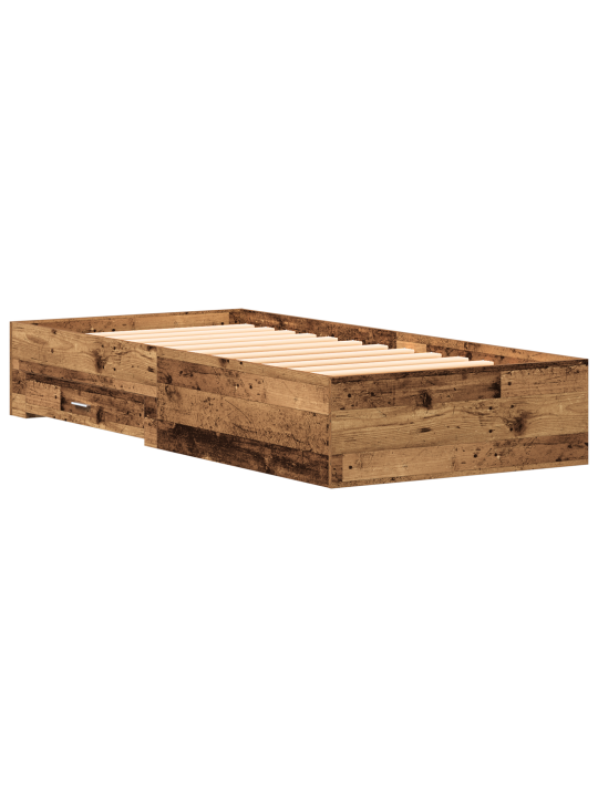 Rám postele staré dřevo 100x200 cm umělé dřevo