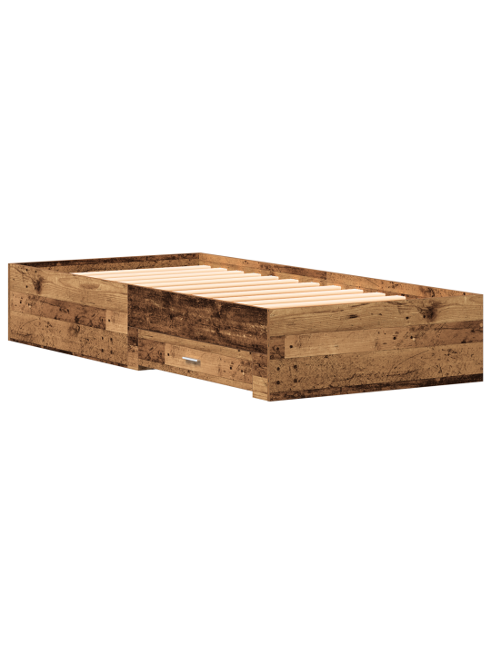 Rám postele staré dřevo 100x200 cm umělé dřevo