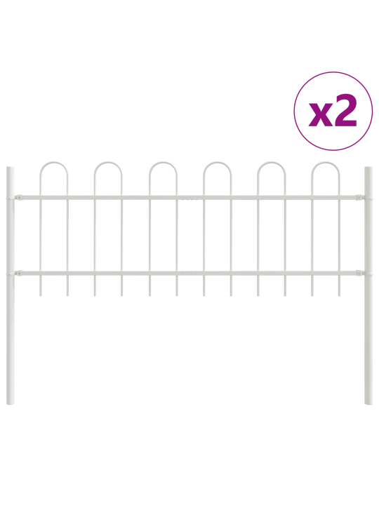 Zahradní plot s vrchním obloukem, bílý, 3,4x0,6 m, ocel