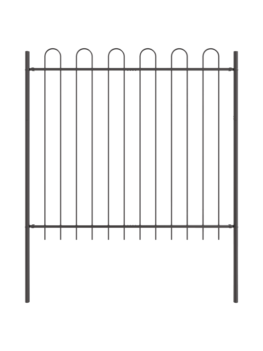 Zahradní plot s kývánkovým vrškem šedý 6,8x1,5 m ocel