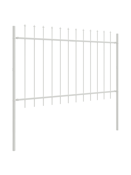 Zahradní plot s hrotem, bílá, 10,2 x 1 m, ocel