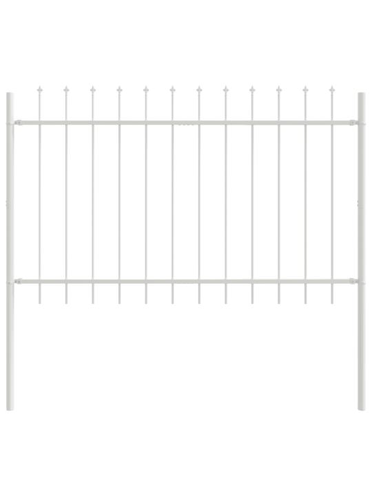 Zahradní plot s hrotem, bílá, 10,2 x 1 m, ocel