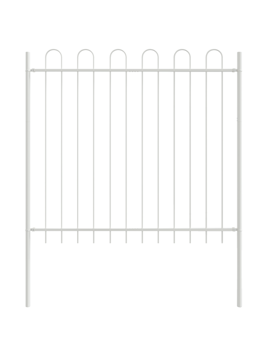 Zahradní plot s klenutým vrcholem, bílý, 11,9x1,5 m, ocel
