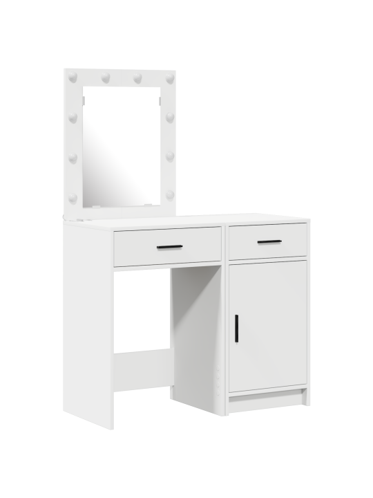 Sada dvoudílné toaletky s led bílá z mdf
