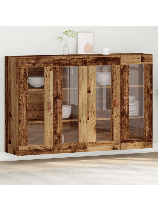 Nástěnné skříně 2 ks staré dřevo 69.5x34x90 cm dřevo umělé