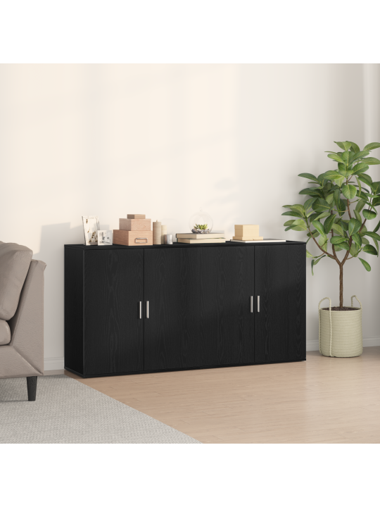 Skříňky 2 ks černý dub 79x38x80 cm kompozitní dřevo