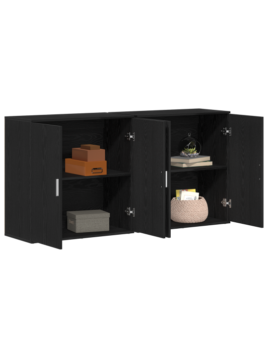 Skříňky 2 ks černý dub 79x38x80 cm kompozitní dřevo