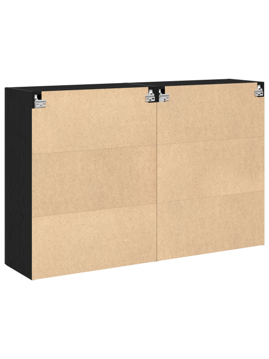 Nástěnné skříňky 2 ks černý dub 69,5x34x90 cm kompozitní dřevo