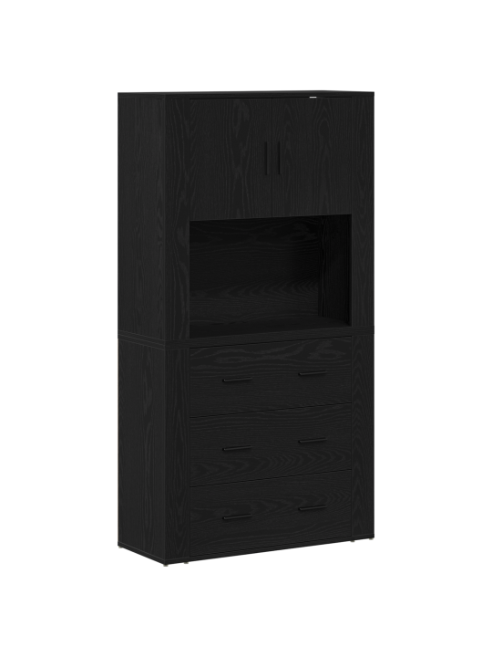 Highboard černý dub 80x33x150 cm kompozitní dřevo