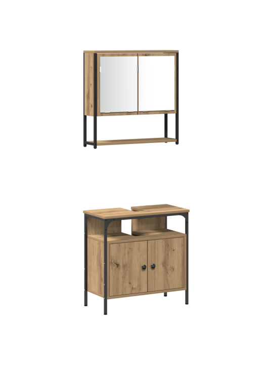 3dílná sada nábytku do koupelny artisan oak z kompozitního dřeva
