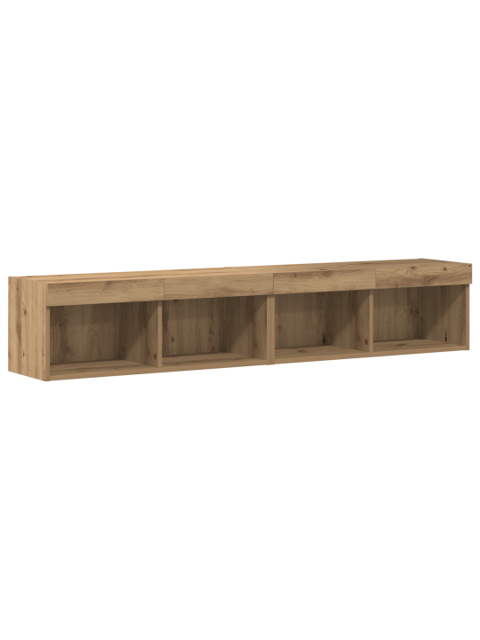 Tv stěny s led osvětlením 2 ks umělecký dub 80x30x30 cm