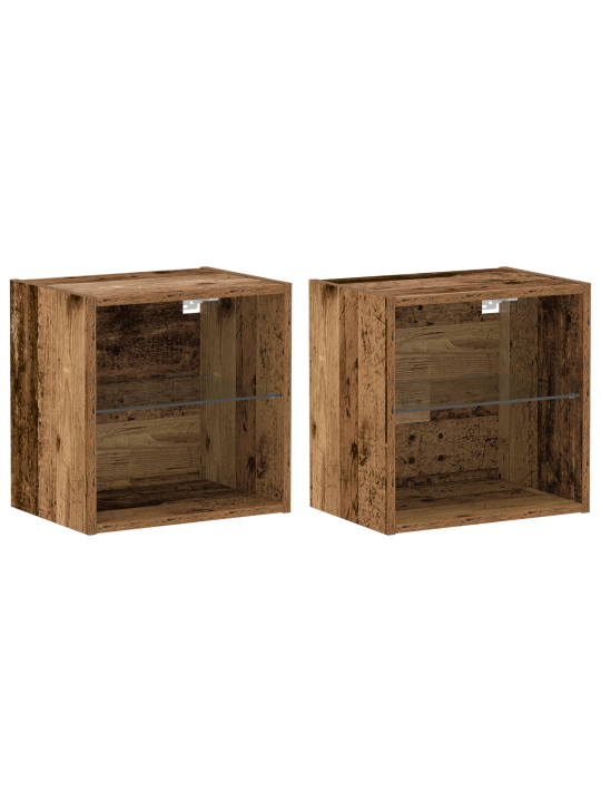 Floating shelf 2 ks staré dřevo 40x28.5x40 cm inženýrské dřevo