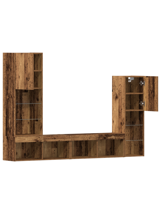 Tv skříň s led světly zvětralé dřevo 40,5x30x102 cm