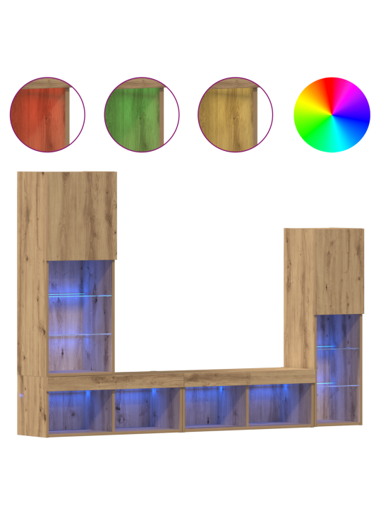 Tv skříň s led osvětlením umělecký dub 40,5x30x102 cm