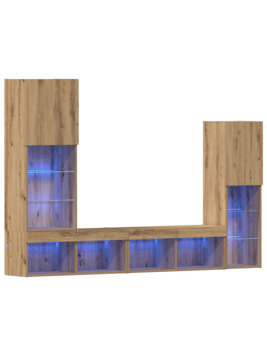 Tv skříň s led osvětlením umělecký dub 40,5x30x102 cm