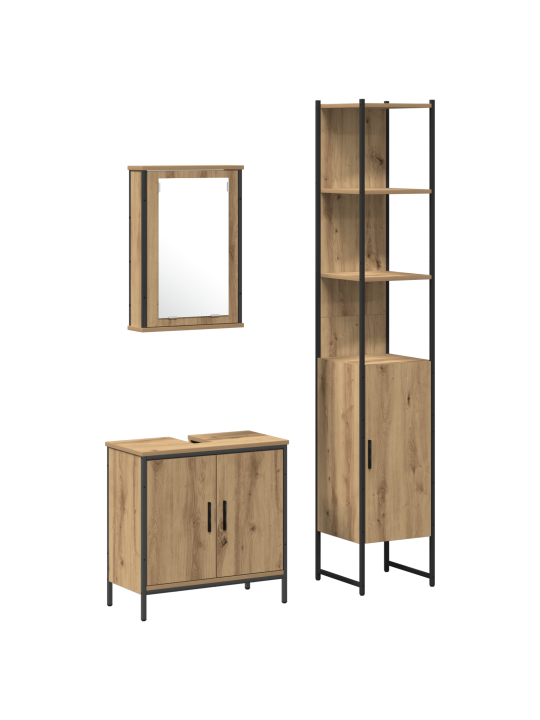 Sada koupelnového nábytku 3 kusy artisan oak z umělého dřeva