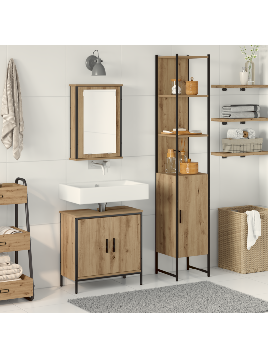 Sada koupelnového nábytku 3 kusy artisan oak z umělého dřeva